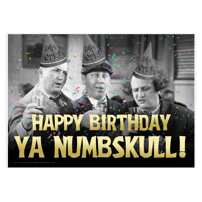 Three Stooges Birthday Folded Cards - 5 Pack