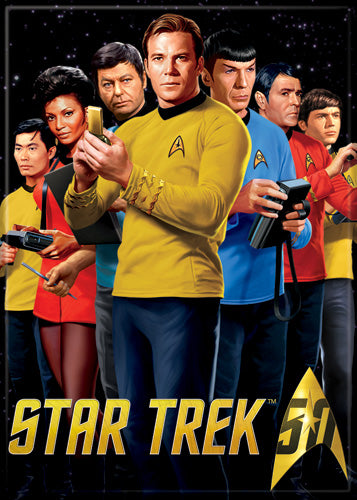 Star Trek 50th Anniversary Cast 2.5" x 3.5" Magnet for Refrigerators