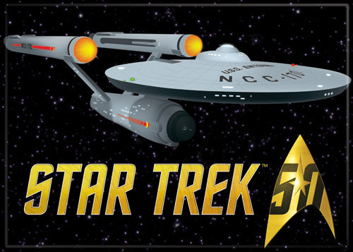 Star Trek 50th Anniversary Starship Enterprise 2.5" x 3.5" Magnet for Refrigerators