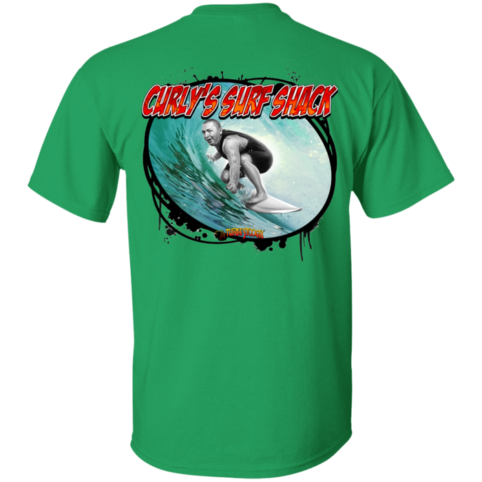 Three Stooges Curly Surf Shack T-Shirt Back Design