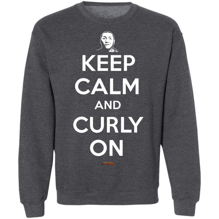 Three Stooges Keep Calm And Curly On Crewneck Sweatshirt
