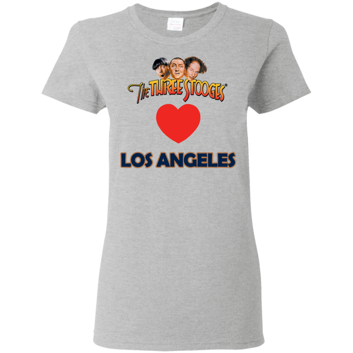 Three Stooges Love Los Angeles Ladies Heart T-Shirt