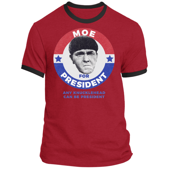 Three Stooges Moe For President Ringer T-Shirt
