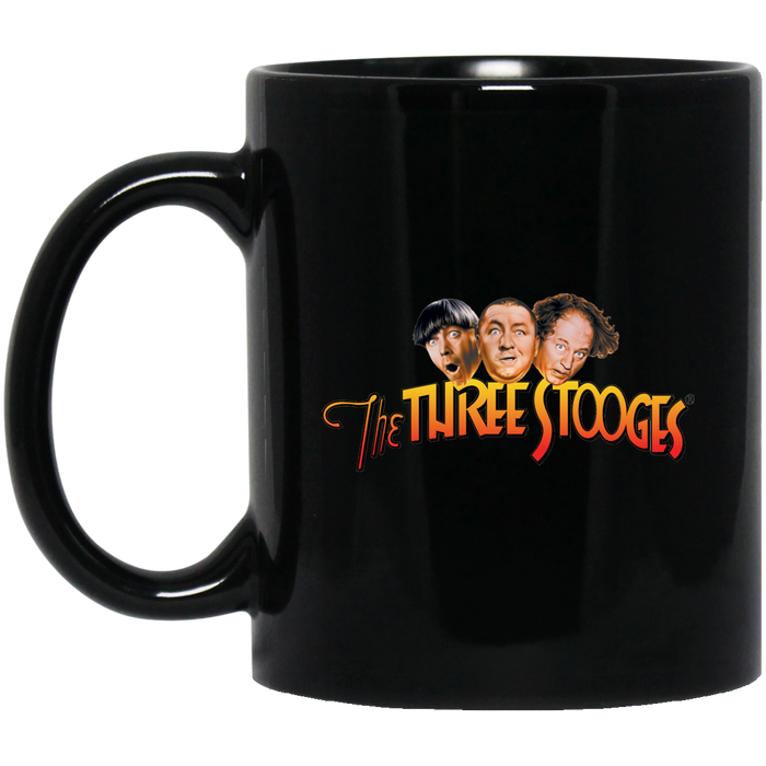 Three Stooges Classic Logo 11 Oz. Black Mug