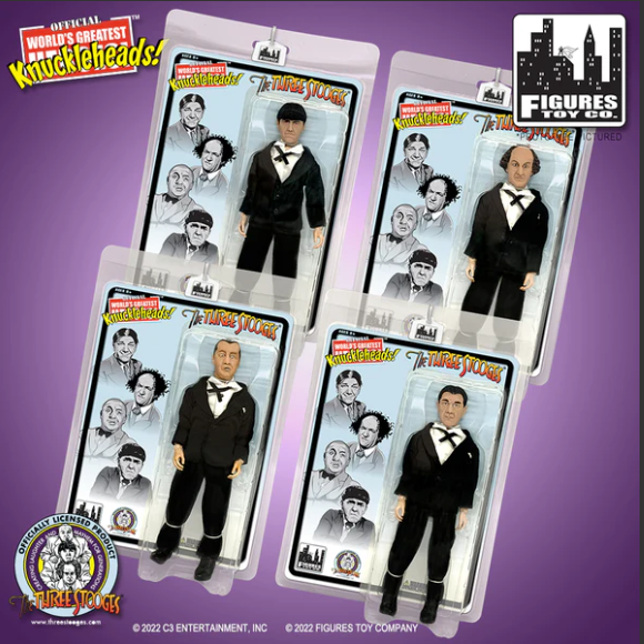 Three Stooges Tuxedos With Shemp Action Figures - Set Of 4