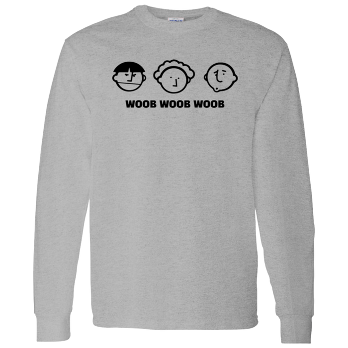 Three Stooges Woob Black Logo Cartoon Long Sleeve T-Shirt