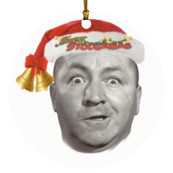Three Stooges Curly Round Holiday Ornament