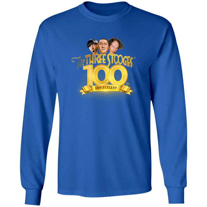 Three Stooges 100th Anniversary Long Sleeve Ultra Cotton T-Shirt