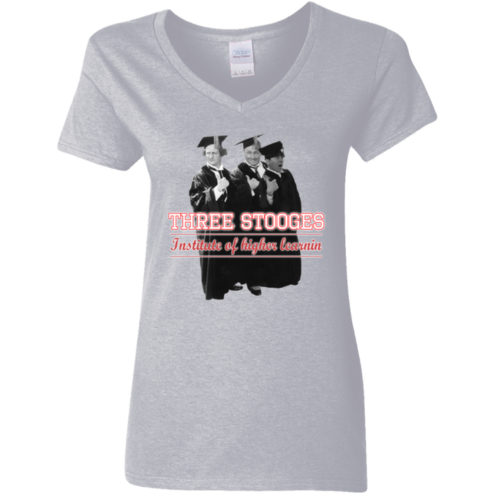 Three Stooges Graduates Ladies' V-Neck T-Shirt