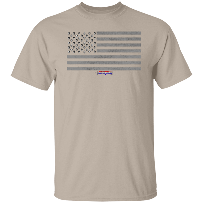 Three Stooges American Flag Heads Design T-Shirt