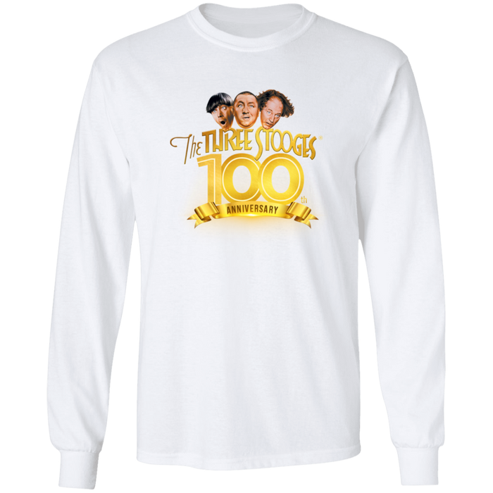 Three Stooges 100th Anniversary Long Sleeve Ultra Cotton T-Shirt