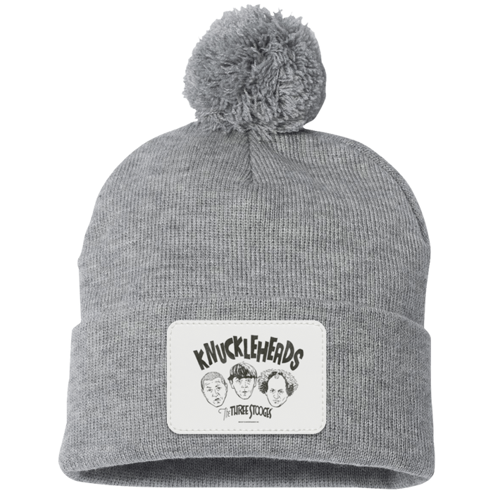 Three Stooges Pom Pom Knit Beanie Cap - Knuckleheads Patch