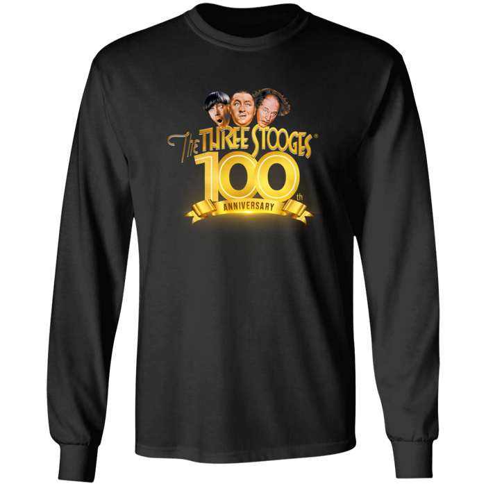 Three Stooges 100th Anniversary Long Sleeve Ultra Cotton T-Shirt