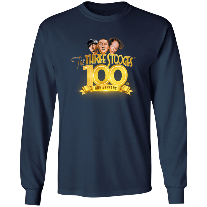 Three Stooges 100th Anniversary Long Sleeve Ultra Cotton T-Shirt