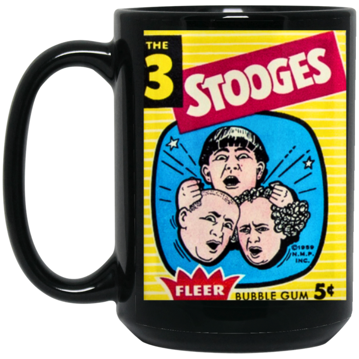 Three Stooges 1959 Fleer Trading Card  15 oz. Black Mug