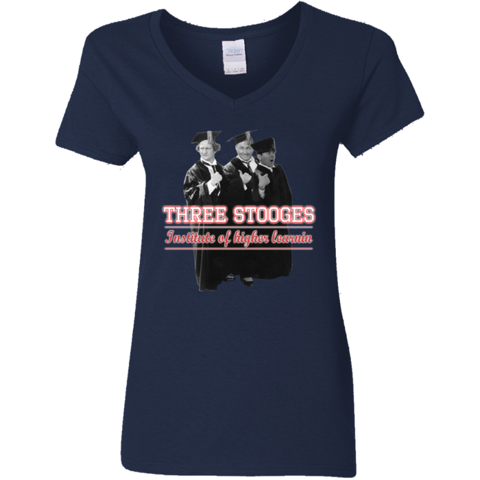 Three Stooges Graduates Ladies' V-Neck T-Shirt