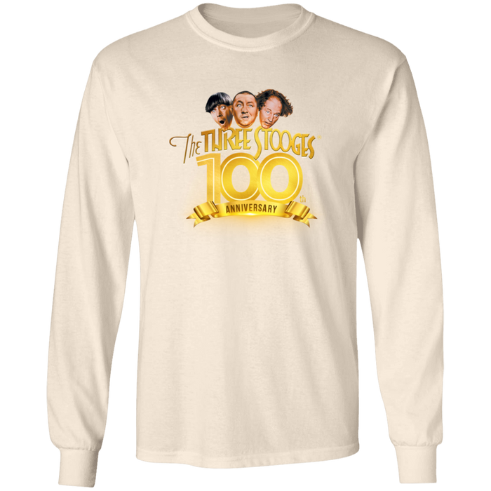 Three Stooges 100th Anniversary Long Sleeve Ultra Cotton T-Shirt