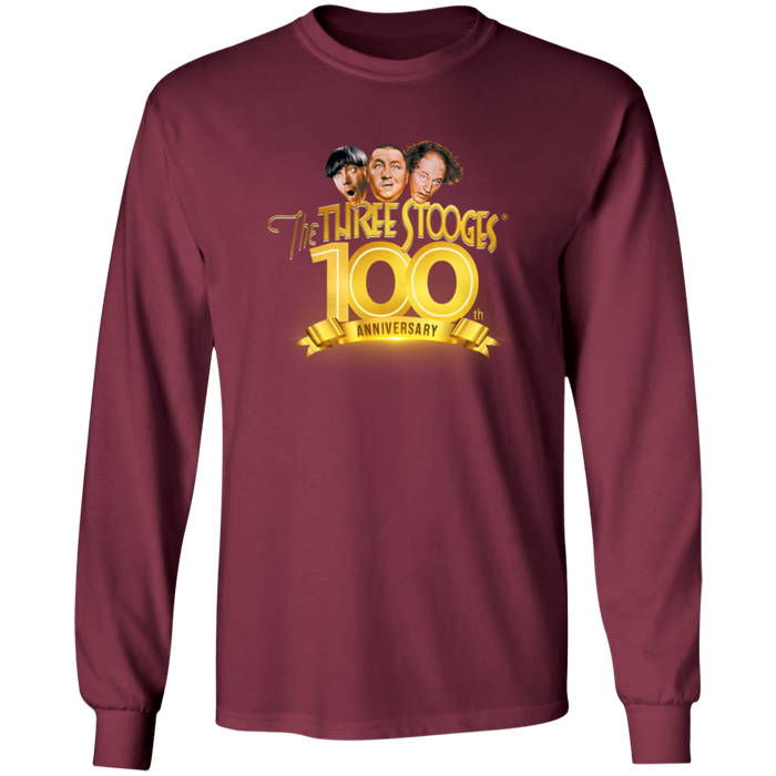 Three Stooges 100th Anniversary Long Sleeve Ultra Cotton T-Shirt