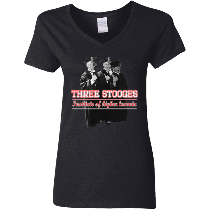 Three Stooges Graduates Ladies' V-Neck T-Shirt