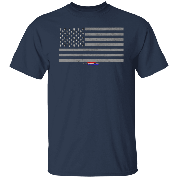 Three Stooges American Flag Heads Design T-Shirt
