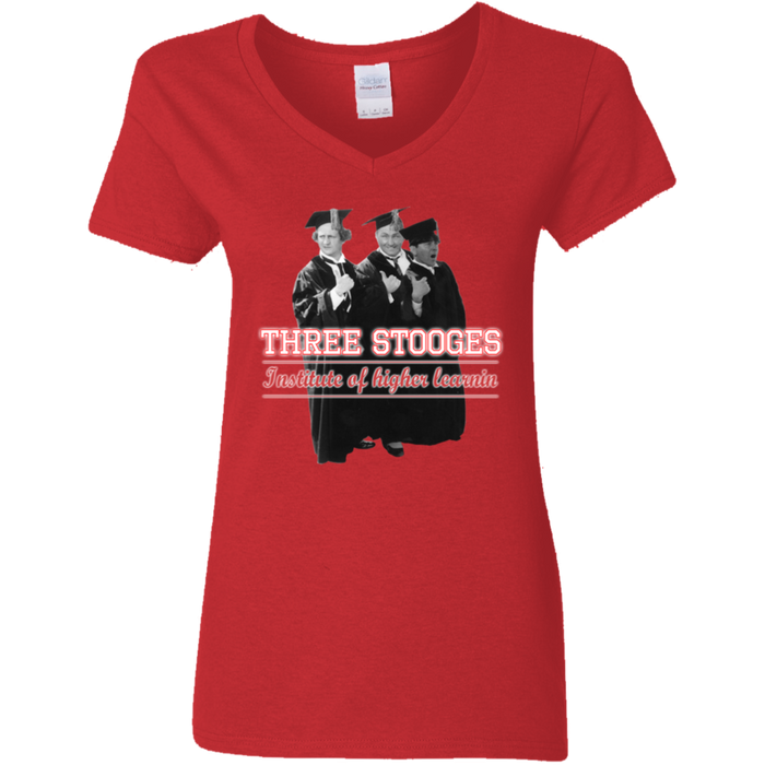 Three Stooges Graduates Ladies' V-Neck T-Shirt