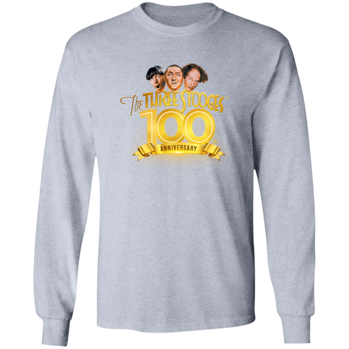 Three Stooges 100th Anniversary Long Sleeve Ultra Cotton T-Shirt