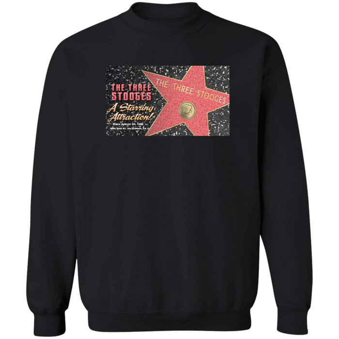 Three Stooges Walk Of  Fame Star Crewneck Pullover Sweatshirt