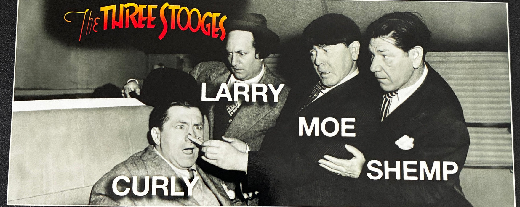 Three Stooges Hold That Lion 4 Stooges Sticker 3"x7"