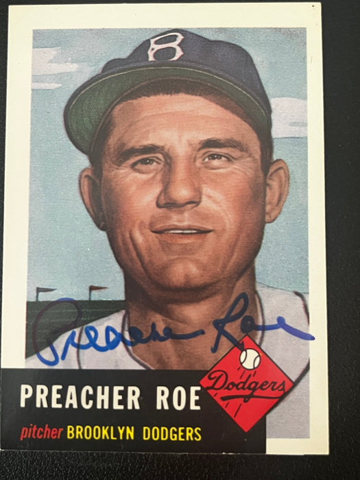 1991 Topps Archives Brooklyn Dodgers Preacher Roe Autographed Trading Card