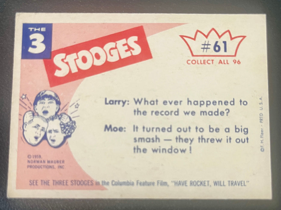 1959 Fleer Three Stooges Card #61