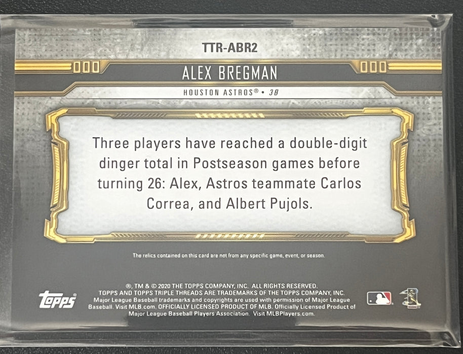 2020 Topps Triple Threads Alex Bregman GAME-USED RELIC Card #TTR-ABR2- 03/36