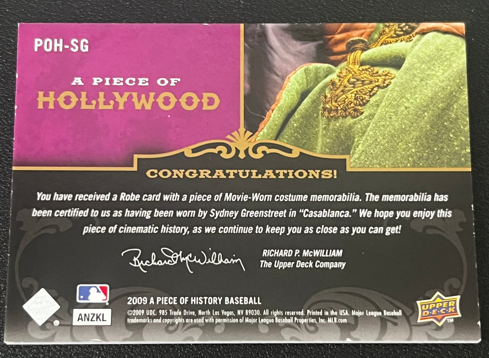 2009 Upper Deck A Piece of History Hollywood Robe Casablanca Worn By Sydney Greenstreet