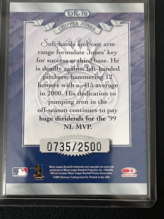 2001 DONRUSS CHIPPER JONES Diamond Kings 735/2500 Kings! #DK-10 Insert BRAVES