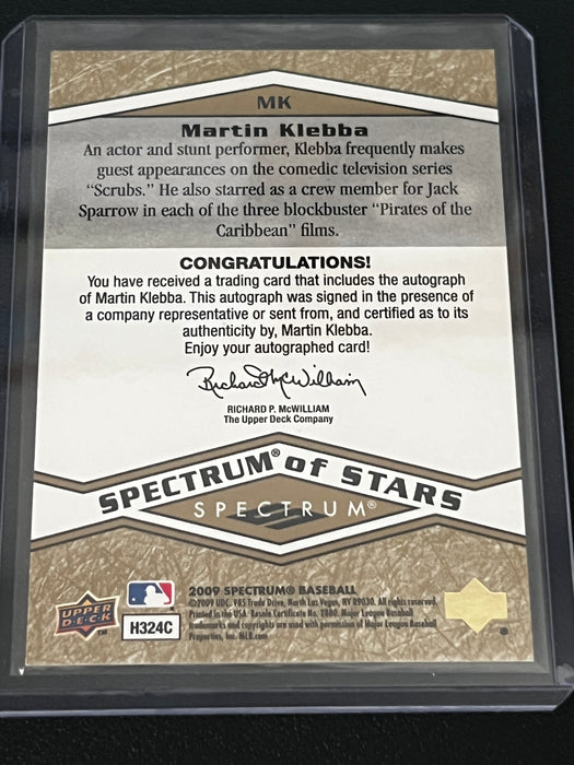 2009 Upper Deck Spectrum Spectrum of Stars Autographed Card #MK Martin Klebba