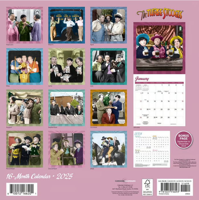 Three Stooges 2025 Wall Calendar — The Three Stooges Official Store