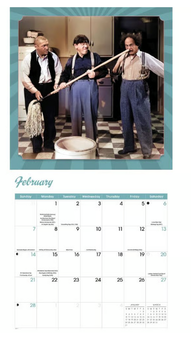 Three Stooges 2027 Wall Calendar - Ships 10/26