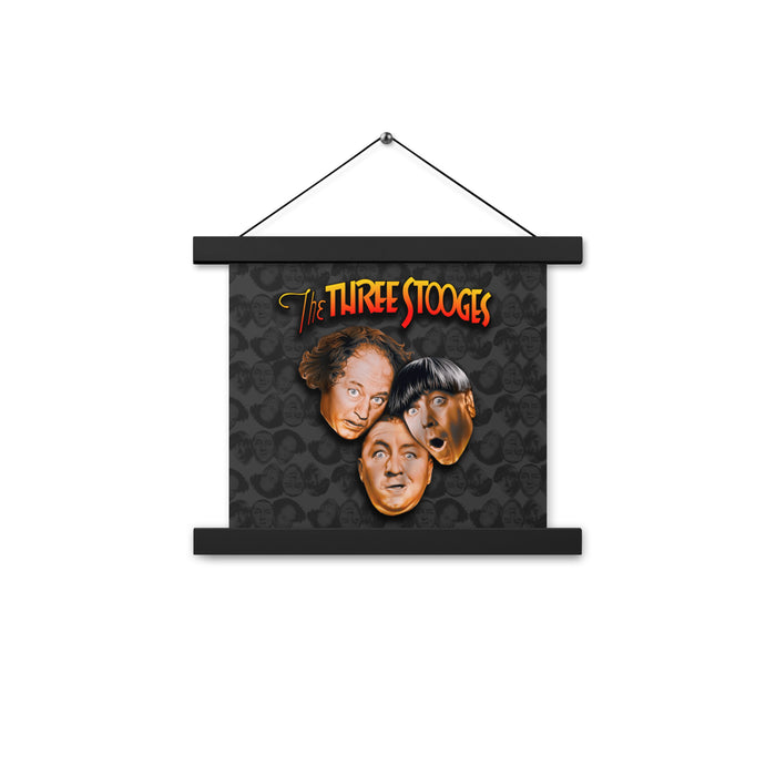 Three Stooges Big Heads Logo Poster with hanger
