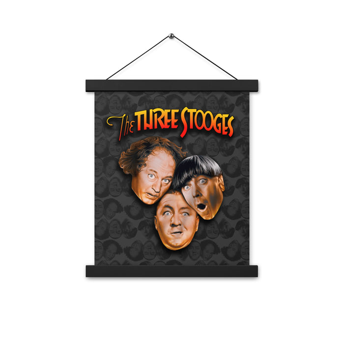 Three Stooges Big Heads Logo Poster with hanger