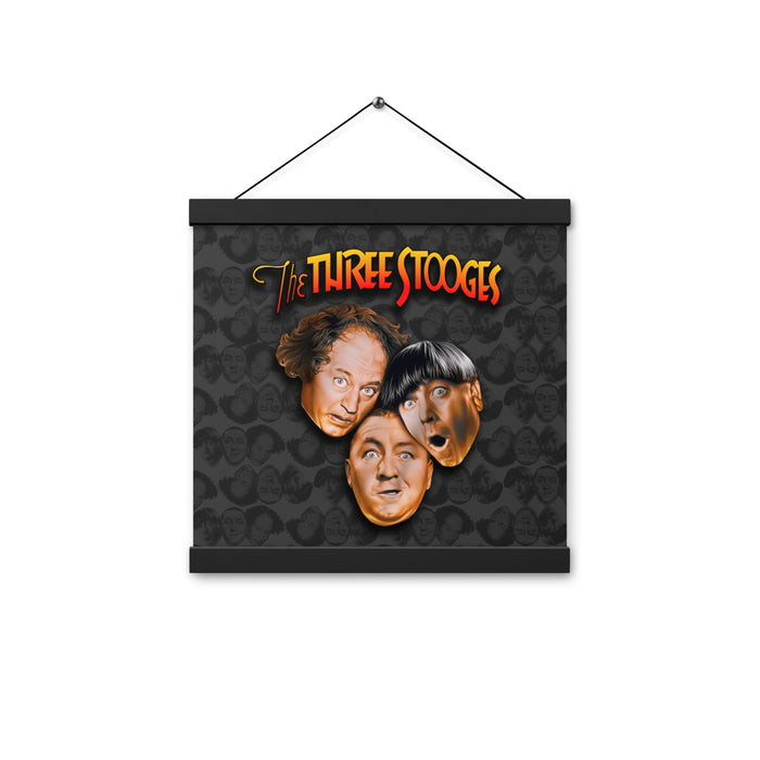 Three Stooges Big Heads Logo Poster with hanger