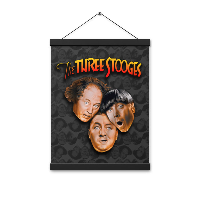 Three Stooges Big Heads Logo Poster with hanger
