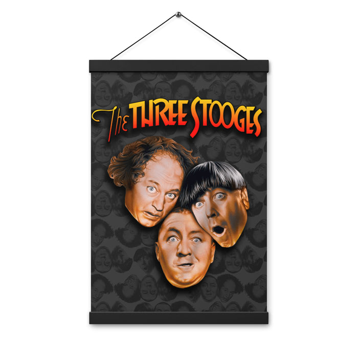 Three Stooges Big Heads Logo Poster with hanger