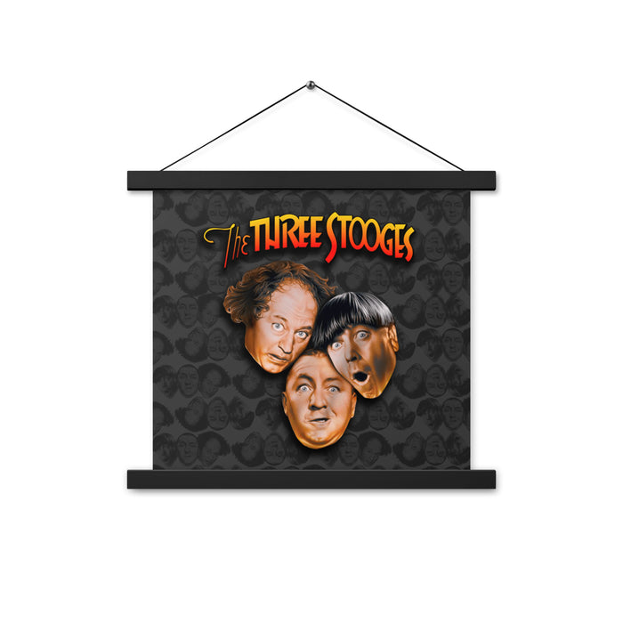 Three Stooges Big Heads Logo Poster with hanger