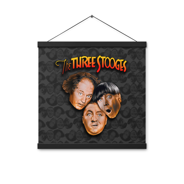 Three Stooges Big Heads Logo Poster with hanger