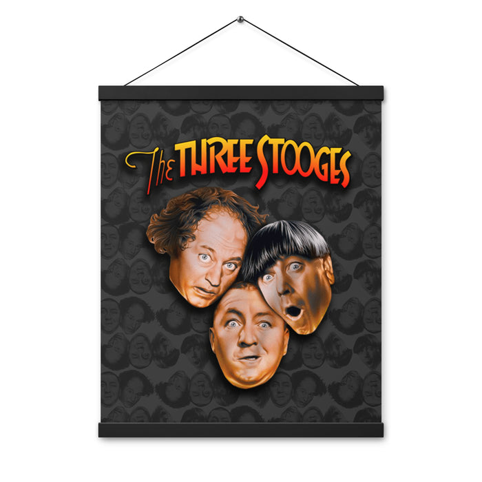 Three Stooges Big Heads Logo Poster with hanger