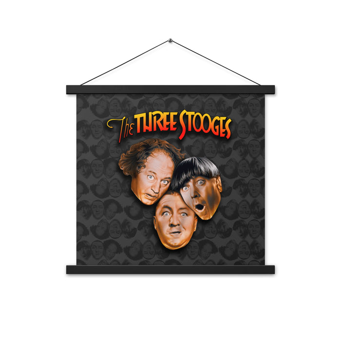 Three Stooges Big Heads Logo Poster with hanger