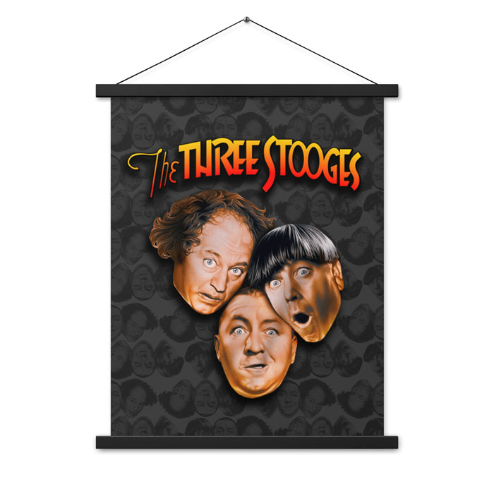 Three Stooges Big Heads Logo Poster with hanger