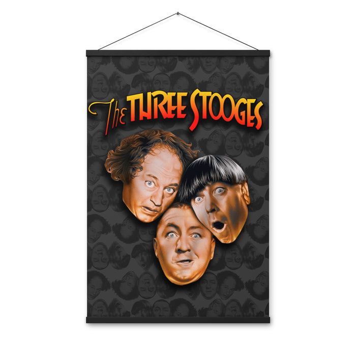 Three Stooges Big Heads Logo Poster with hanger