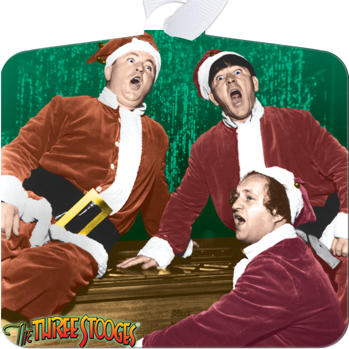 Three Stooges Singing Pose Metal Christmas Ornament