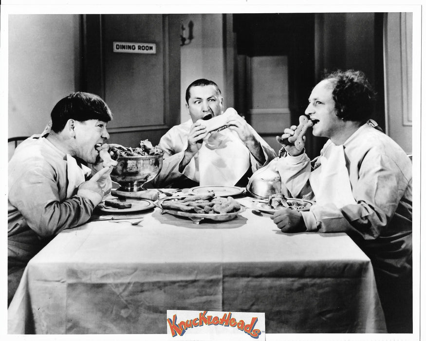 Three Stooges Original Glossy Promo Photo - Eating Dog Biscuits