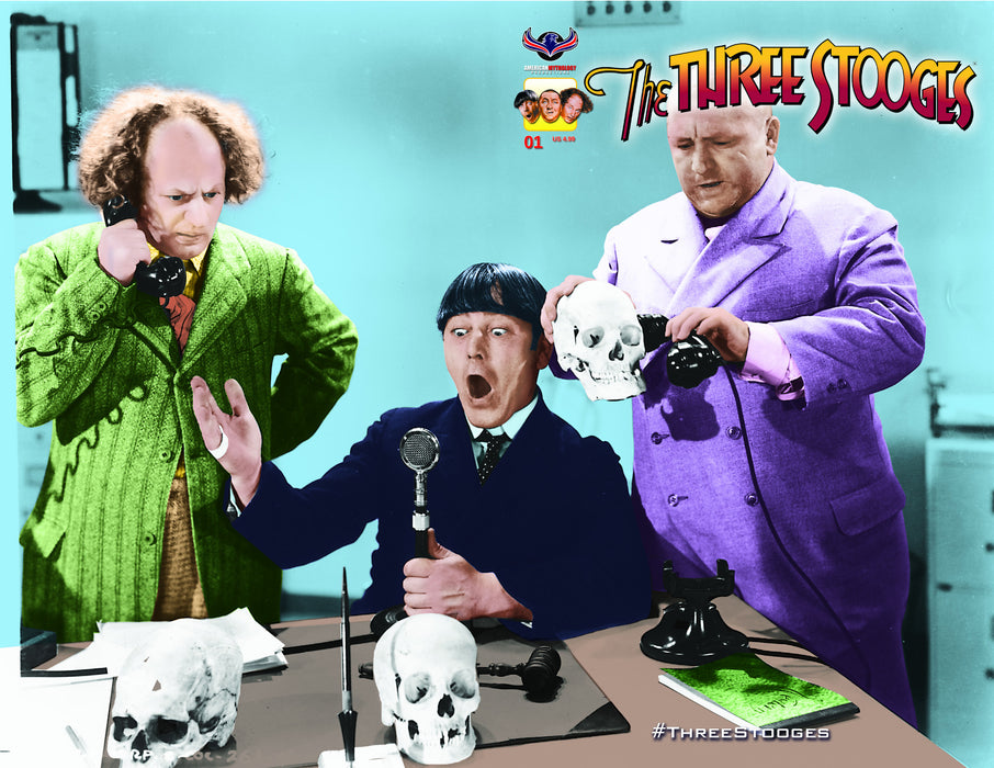 Three Stooges Comic Book Series 4 / Cover 3: Frankenstooge - Skullphone